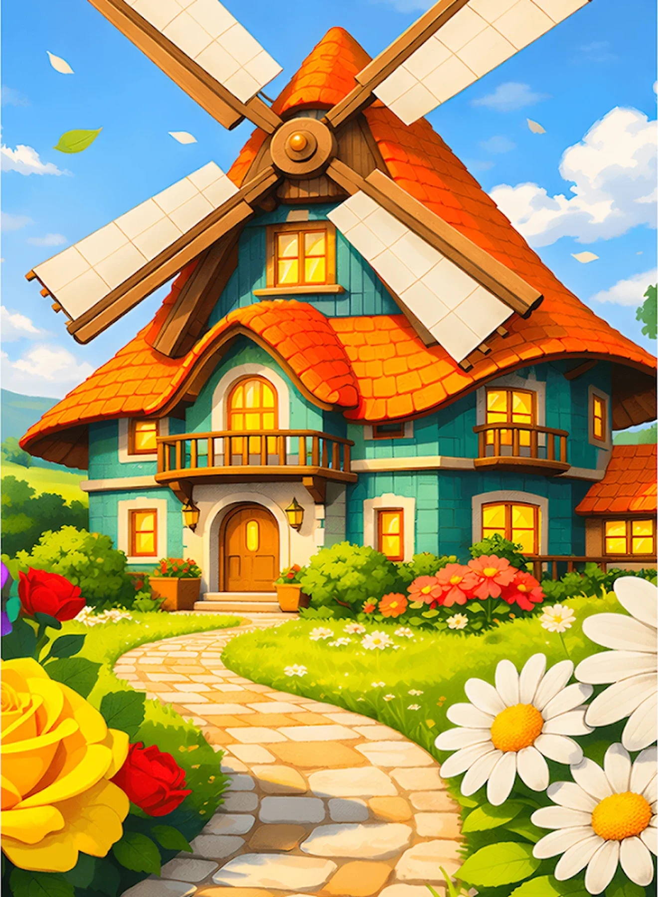 Cottage Color cozy house illustration